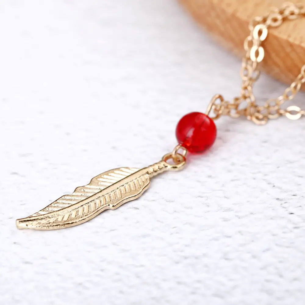Crystal Bead Feather Anklet - Stylish Summer Accessory